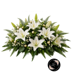 Cojin Funebre con Lirios Blancos
